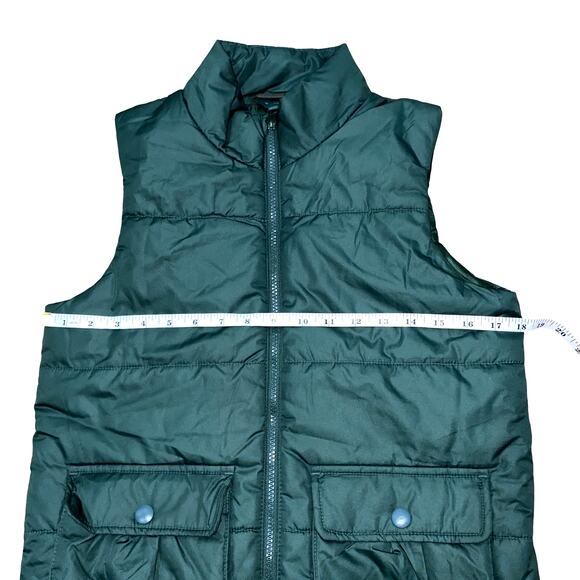 All In Motion green secured hand pockets kid's puffer vest Size L (12/14) - Picture 5 of 7